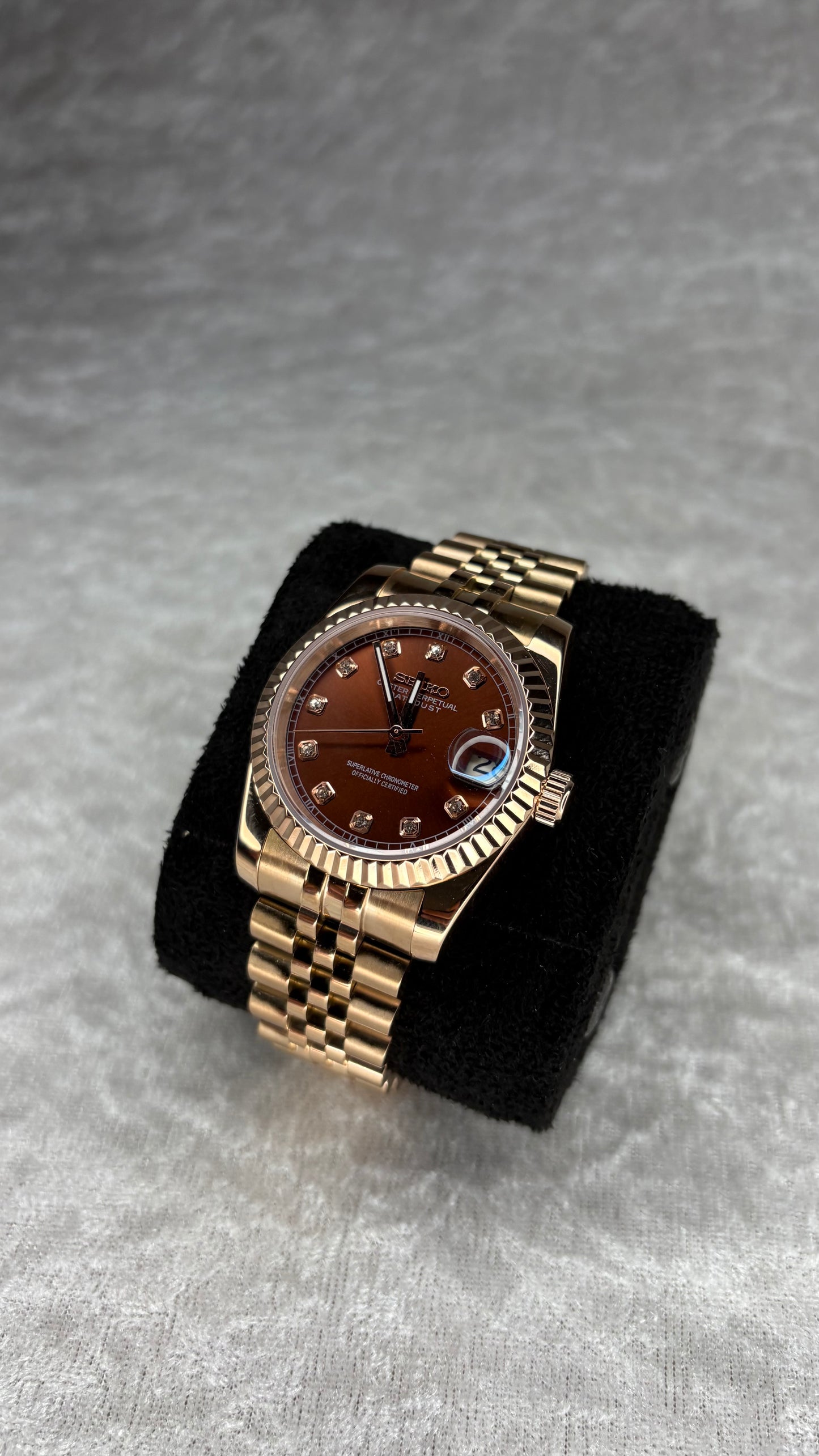 DATEJUST CADRAN NOIR ROSE MOD