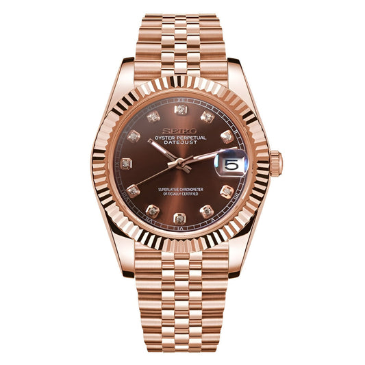 DATEJUST CADRAN NOIR ROSE MOD