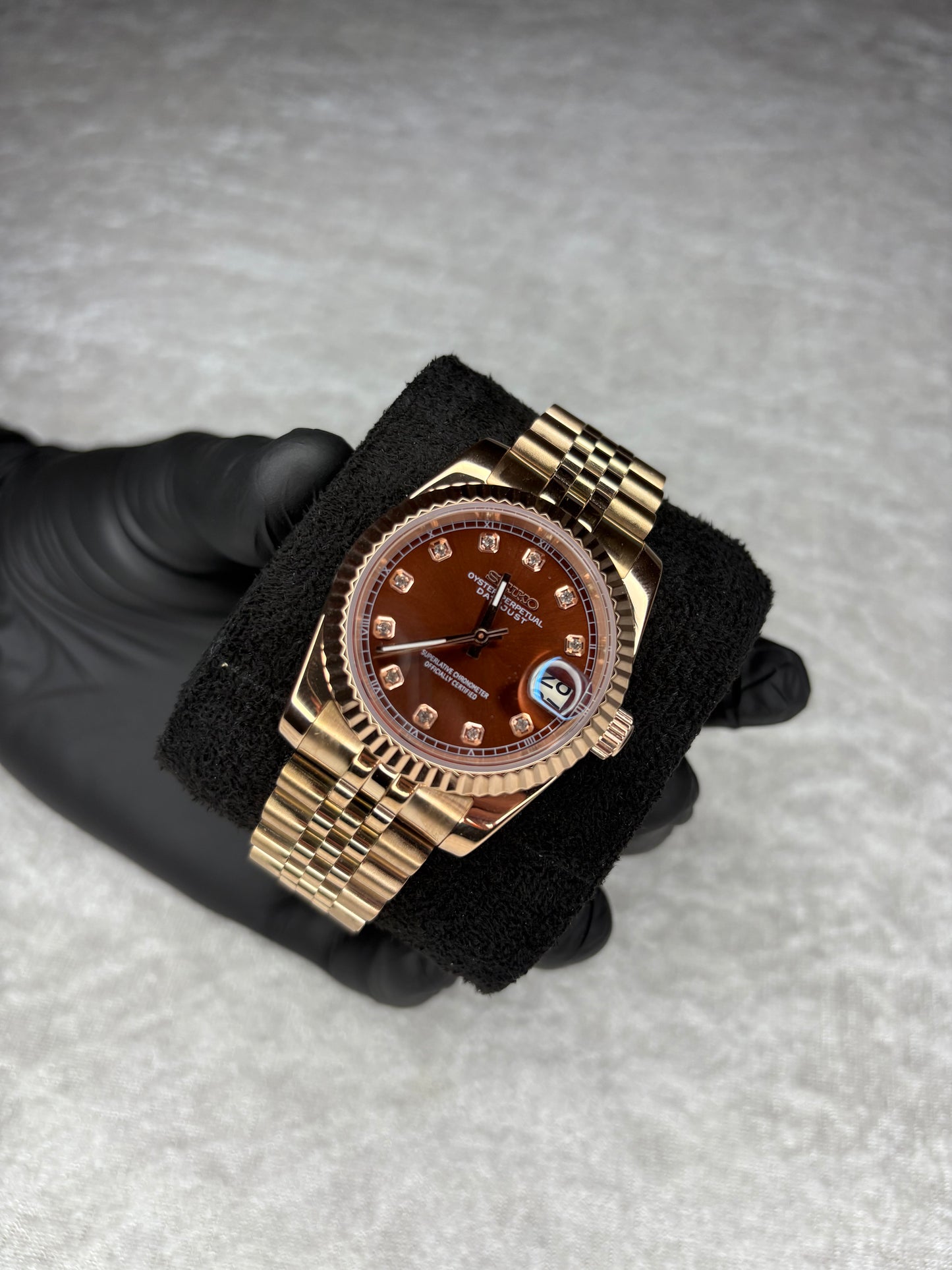DATEJUST CADRAN NOIR ROSE MOD