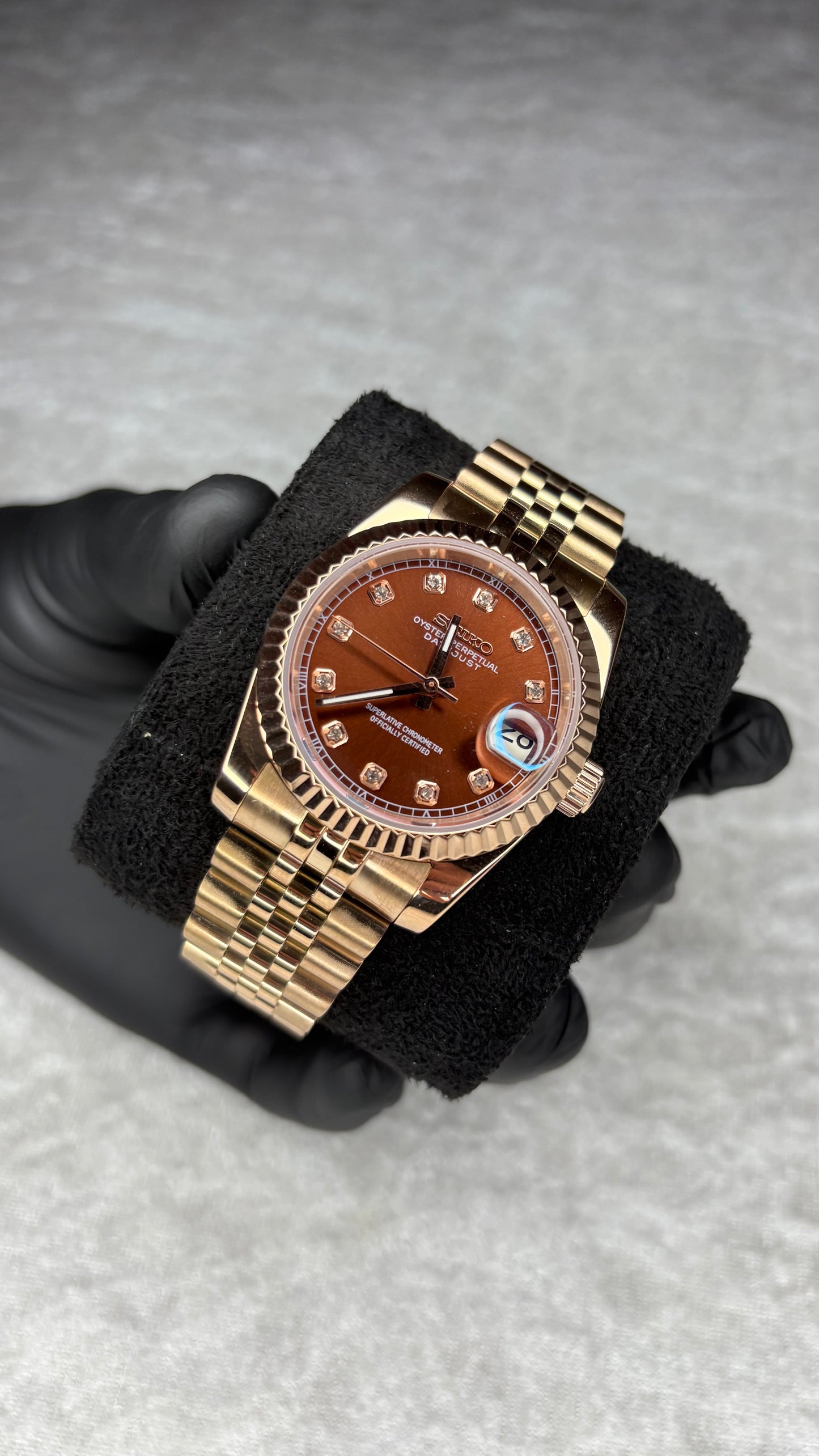 DATEJUST CADRAN NOIR ROSE MOD