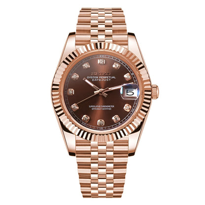DATEJUST CADRAN NOIR ROSE MOD